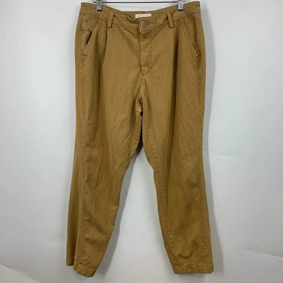 Anthropologie Women's Scout Slim Pleated Straight Leg Ankle Pants Size 31 - Picture 1 of 14